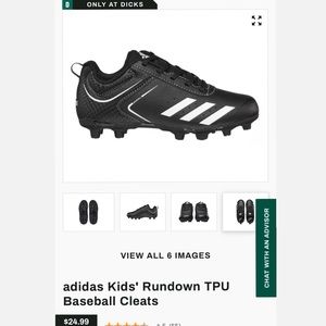 Dicks Sporting Goods Adidas Kids' TPU Baseball Cleats.